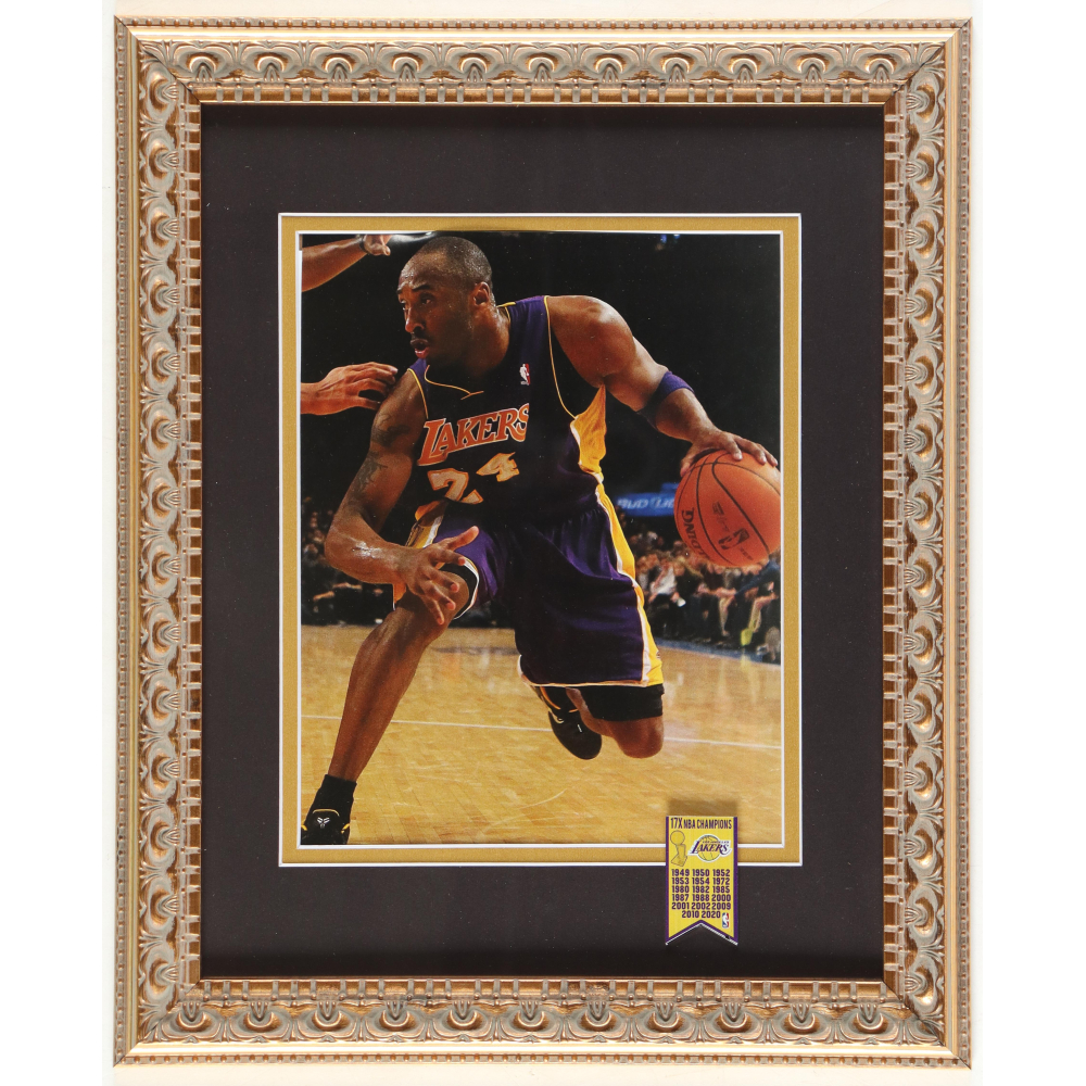 Kobe Bryant Lakers Custom Framed Photo Display With Mini Championship