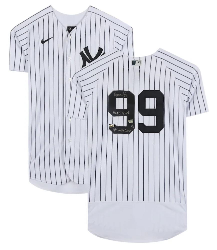 Aaron Judge Signed LE Yankees Nike Jersey Inscribed "AL Rec 62 HR" & "16th Yankee Captain" (MLB & Fanatics) at PristineAuction.com Aaron Judge Signed LE Yankees Nike Jersey Inscribed "AL Rec 62 HR" & "16th Yankee Captain" (MLB & Fanatics) at PristineAuction.com