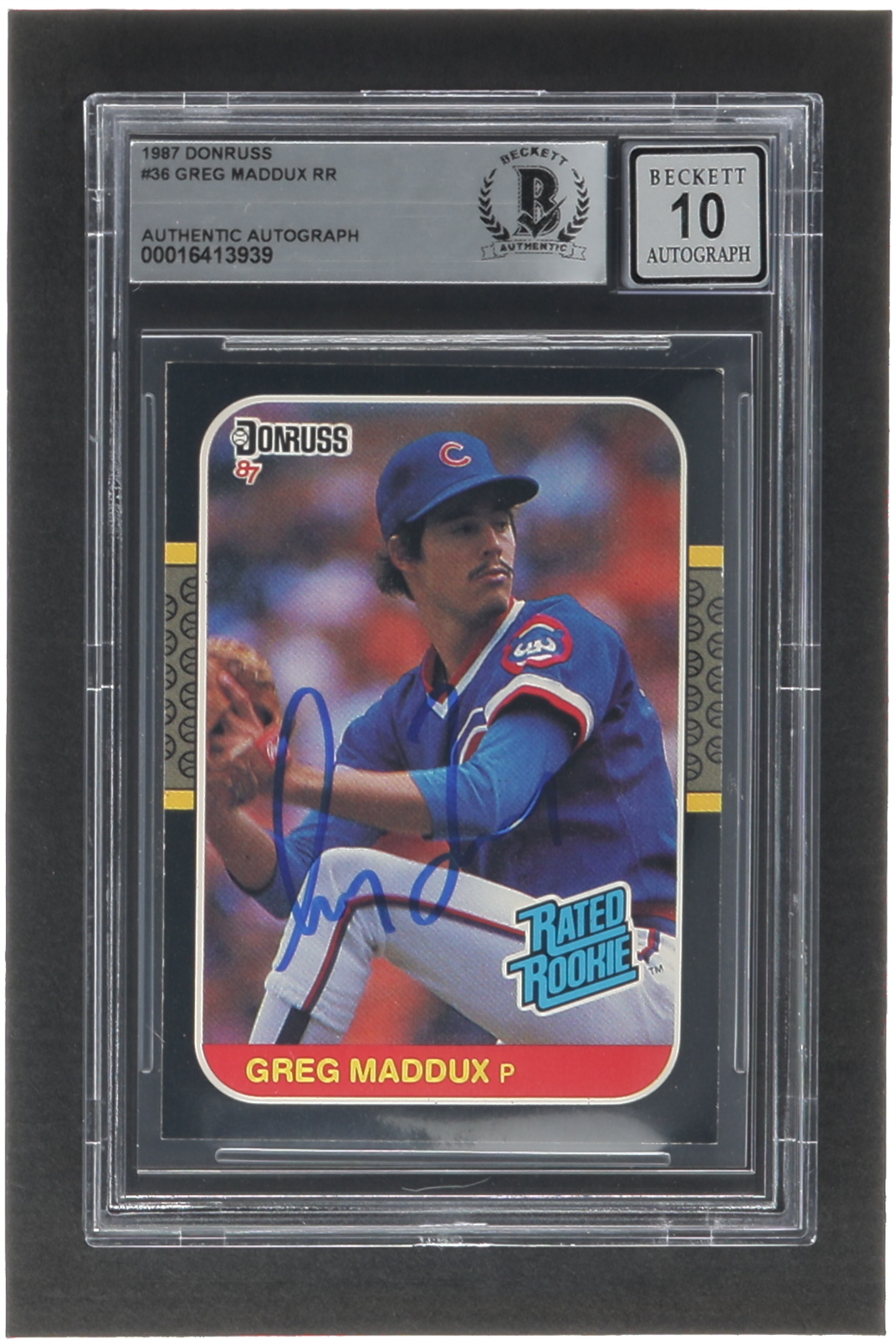 Greg Maddux Signed 1987 Donruss #36 RC (BGS | Autograph Grade 10) at PristineAuction.com Greg Maddux Signed 1987 Donruss #36 RC (BGS | Autograph Grade 10) at PristineAuction.com