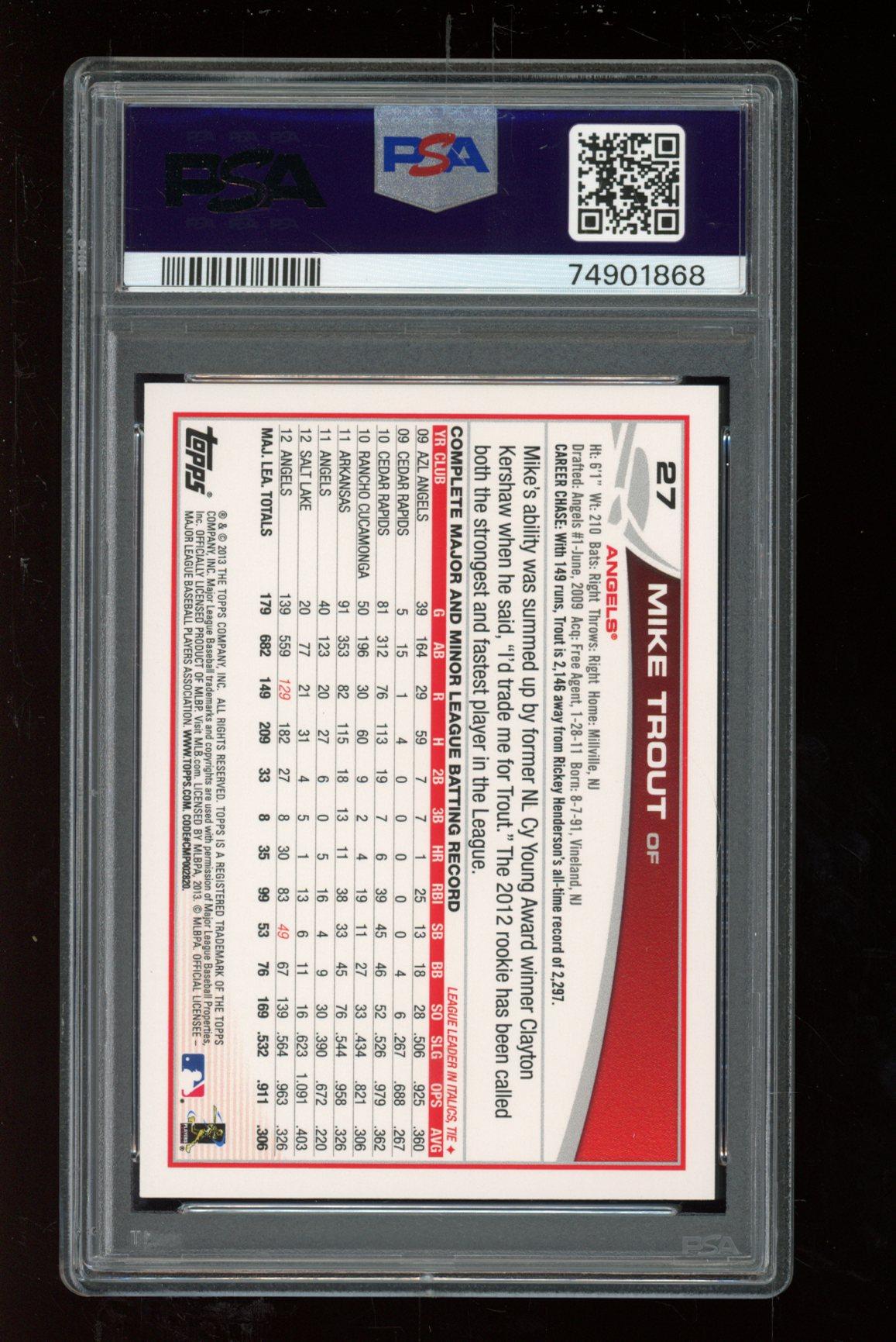 Mike Trout 2013 Topps Opening Day #27 (PSA 9) at PristineAuction.com Mike Trout 2013 Topps Opening Day #27 (PSA 9) at PristineAuction.com