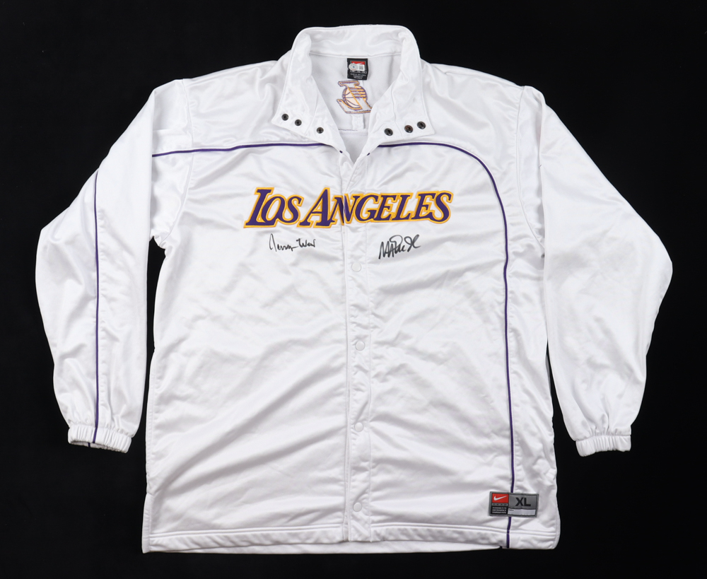 Magic Johnson & Jerry West Signed Lakers Jacket (Beckett) at PristineAuction.com Magic Johnson & Jerry West Signed Lakers Jacket (Beckett) at PristineAuction.com