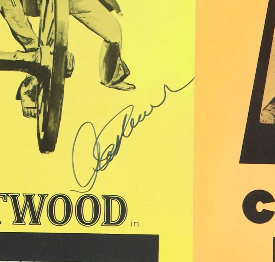 Clint Eastwood Signed "The Good, The Bad & The Ugly/Hang Em High" Original Vintage Dual Bill Movie 27x40 Poster (Beckett) at PristineAuction.com Clint Eastwood Signed "The Good, The Bad & The Ugly/Hang Em High" Original Vintage Dual Bill Movie 27x40 Poster (Beckett) at PristineAuction.com