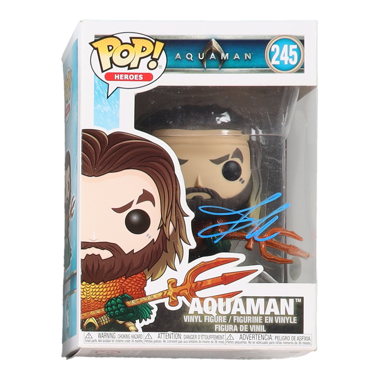 Jason Momoa Twice-Signed "Aquaman" #245 Aquaman Funko Pop! Vinyl Figure (ACOA) at PristineAuction.com Jason Momoa Twice-Signed "Aquaman" #245 Aquaman Funko Pop! Vinyl Figure (ACOA) at PristineAuction.com