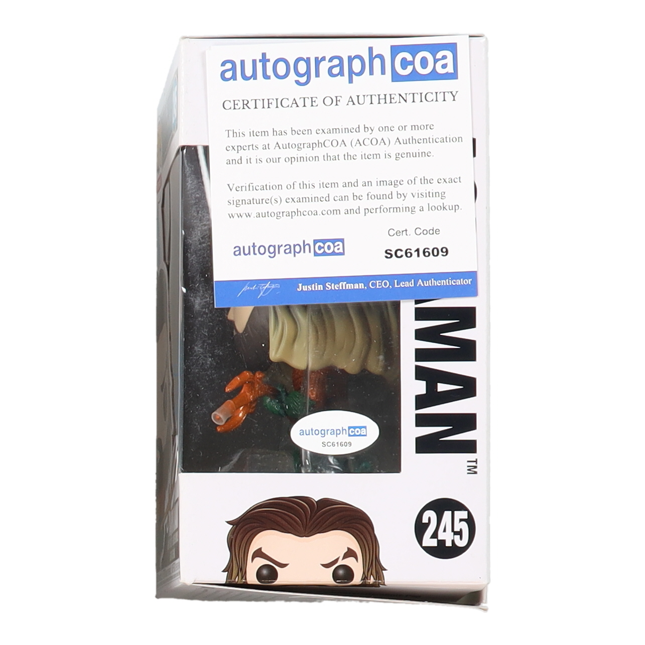 Jason Momoa Twice-Signed "Aquaman" #245 Aquaman Funko Pop! Vinyl Figure (ACOA) at PristineAuction.com Jason Momoa Twice-Signed "Aquaman" #245 Aquaman Funko Pop! Vinyl Figure (ACOA) at PristineAuction.com