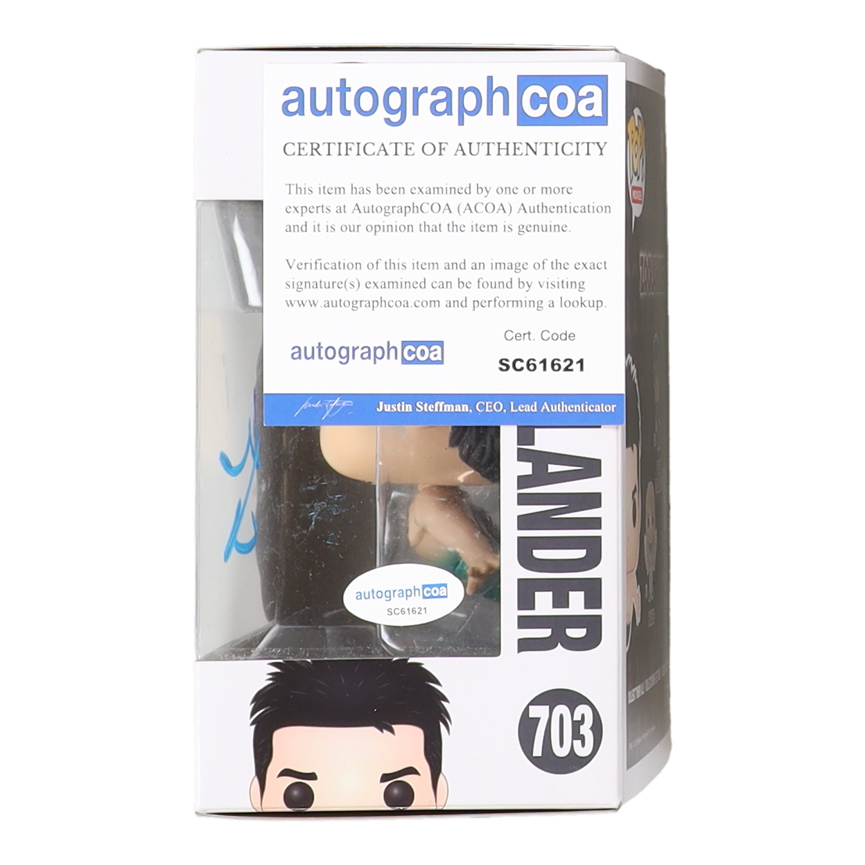 Ben Stiller Signed "Zoolander" Derek Zoolander #703 Funko Pop! Vinyl Figure (ACOA) at PristineAuction.com Ben Stiller Signed "Zoolander" Derek Zoolander #703 Funko Pop! Vinyl Figure (ACOA) at PristineAuction.com