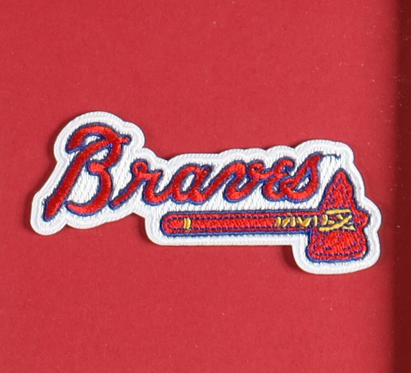 Hank Aaron Signed Custom Framed Cut Display with White Jersey & Vintage 1960 Retired Braves Logo Pin (Beckett) at PristineAuction.com Hank Aaron Signed Custom Framed Cut Display with White Jersey & Vintage 1960 Retired Braves Logo Pin (Beckett) at PristineAuction.com