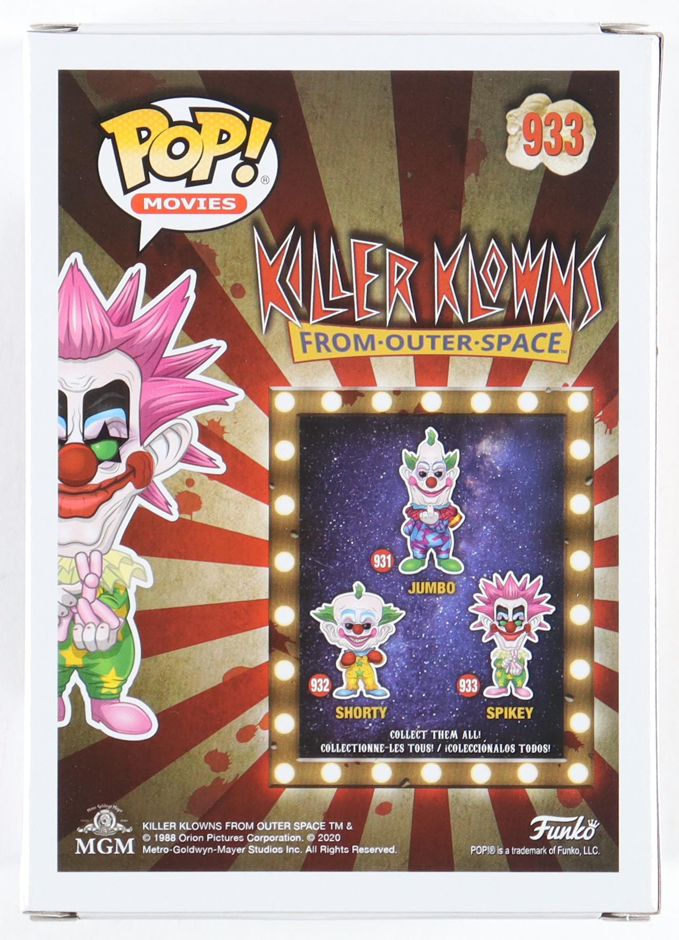 Stephen Chiodo, Charlie Chiodo & Edward Chiodo Signed "Killer Klowns from Outer Space" Spikey #933 Jumbo Funko Pop! Vinyl Figure (JSA) at PristineAuction.com Stephen Chiodo, Charlie Chiodo & Edward Chiodo Signed "Killer Klowns from Outer Space" Spikey #933 Jumbo Funko Pop! Vinyl Figure (JSA) at PristineAuction.com