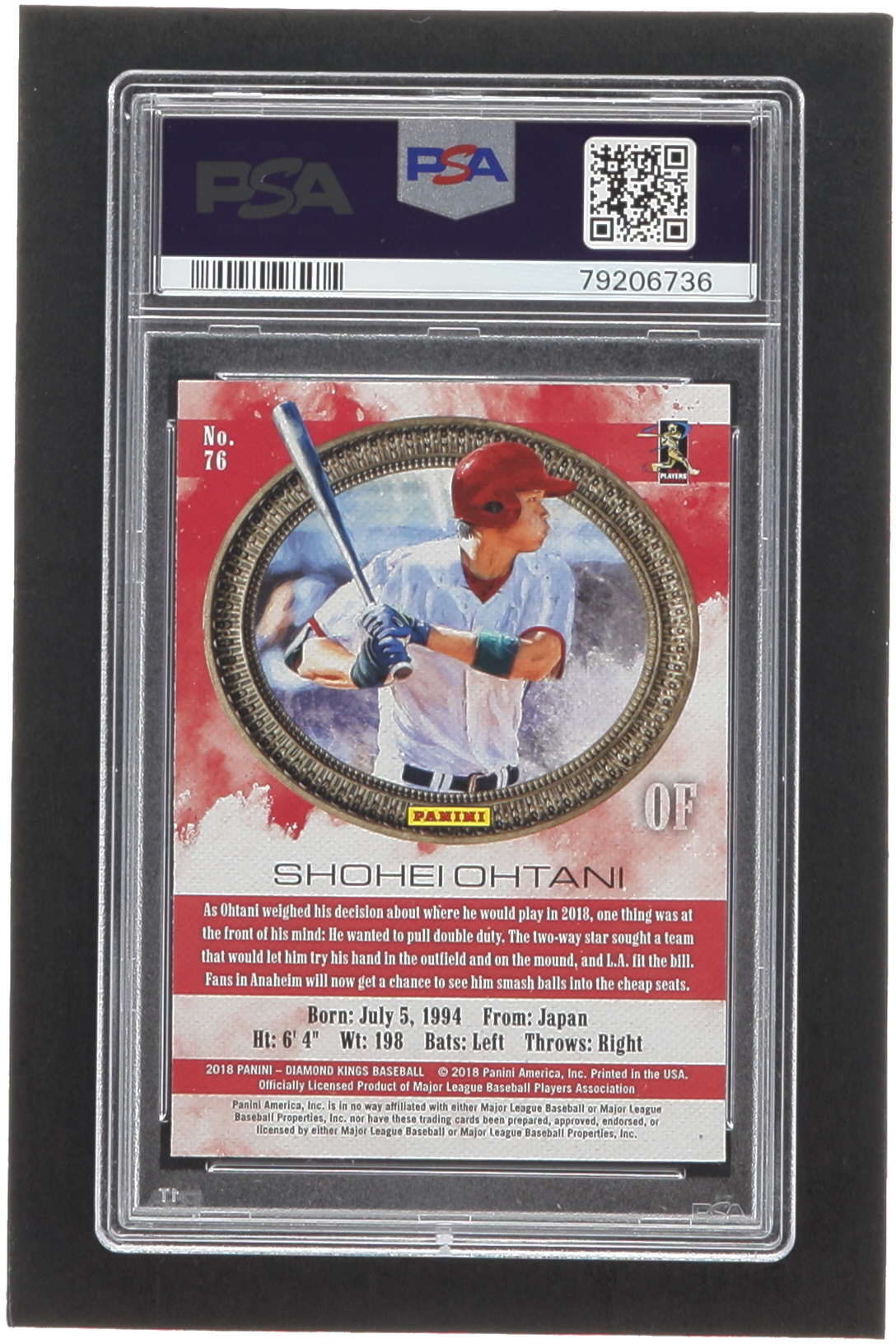 Shohei Ohtani 2018 Diamond Kings #76 RC (PSA 10) at PristineAuction.com Shohei Ohtani 2018 Diamond Kings #76 RC (PSA 10) at PristineAuction.com