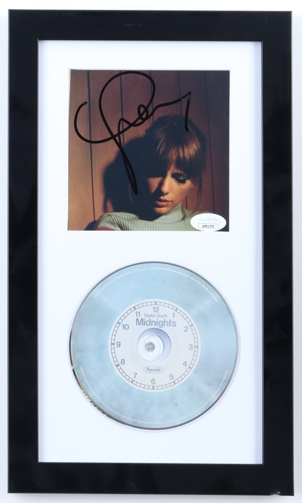 Taylor Swift Signed Custom Framed "Midnights" CD Booklet Display (JSA) at PristineAuction.com Taylor Swift Signed Custom Framed "Midnights" CD Booklet Display (JSA) at PristineAuction.com