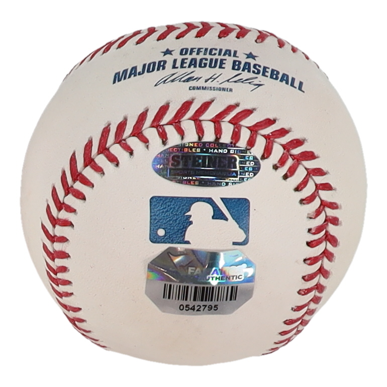 Frank Robinson Signed OML Baseball Inscribed "ROY 56" (Fanatics & Steiner) at PristineAuction.com Frank Robinson Signed OML Baseball Inscribed "ROY 56" (Fanatics & Steiner) at PristineAuction.com