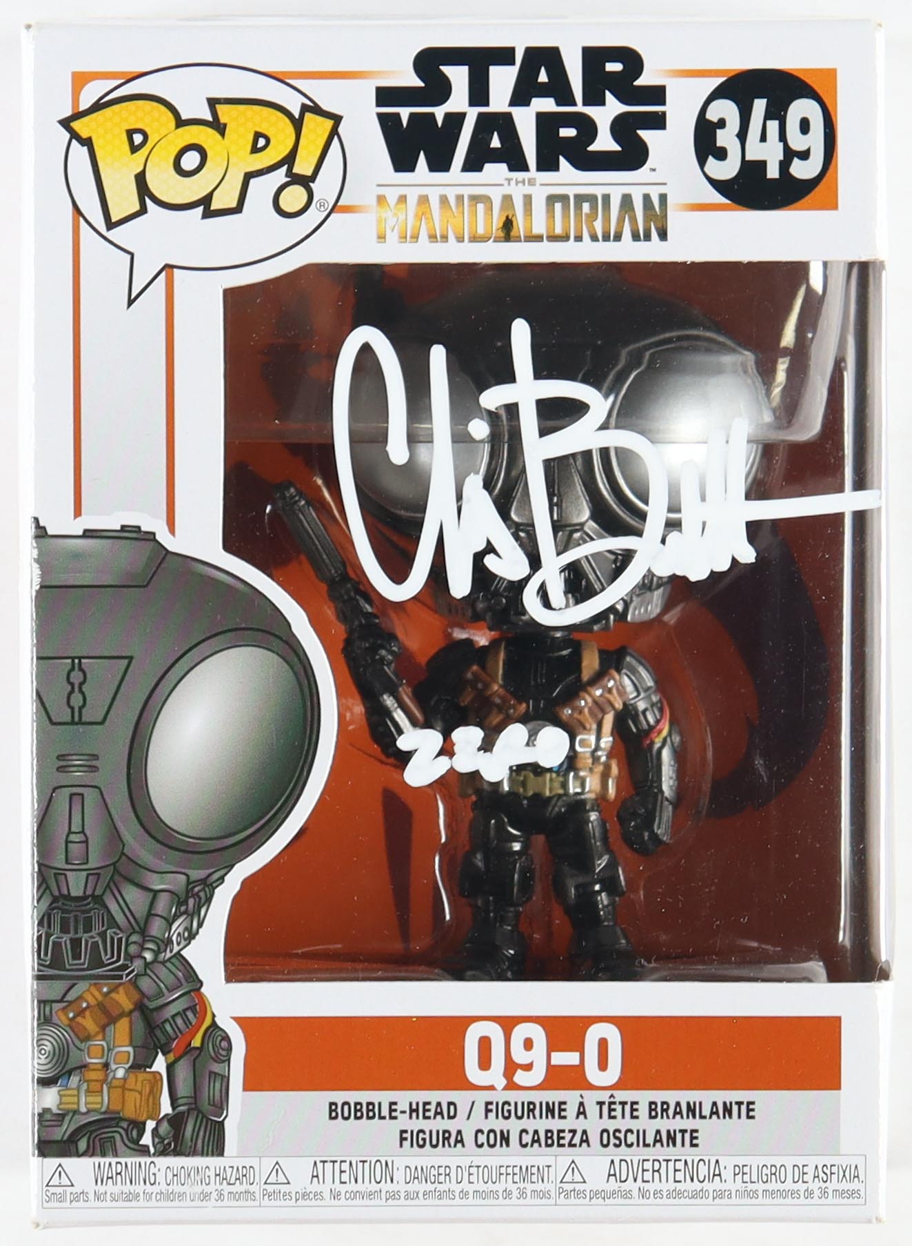 Chris Bartlett Signed Q9-0 "Star Wars: The Mandalorian" #349 Funko Pop! Vinyl Bobble-Head Figure Inscribed "Zero" (JSA) at PristineAuction.com Chris Bartlett Signed Q9-0 "Star Wars: The Mandalorian" #349 Funko Pop! Vinyl Bobble-Head Figure Inscribed "Zero" (JSA) at PristineAuction.com