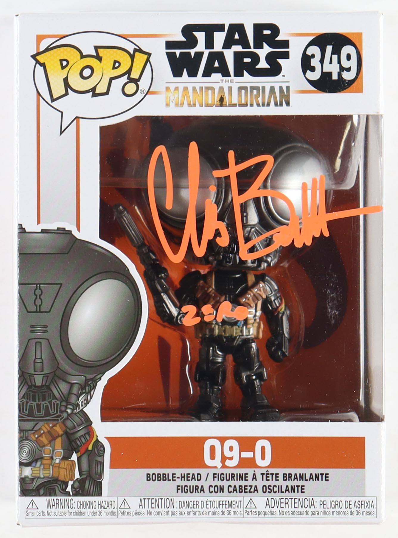 Chris Bartlett Signed Q9-0 "Star Wars: The Mandalorian" #349 Funko Pop! Vinyl Bobble-Head Figure Inscribed "Zero" (JSA) at PristineAuction.com Chris Bartlett Signed Q9-0 "Star Wars: The Mandalorian" #349 Funko Pop! Vinyl Bobble-Head Figure Inscribed "Zero" (JSA) at PristineAuction.com