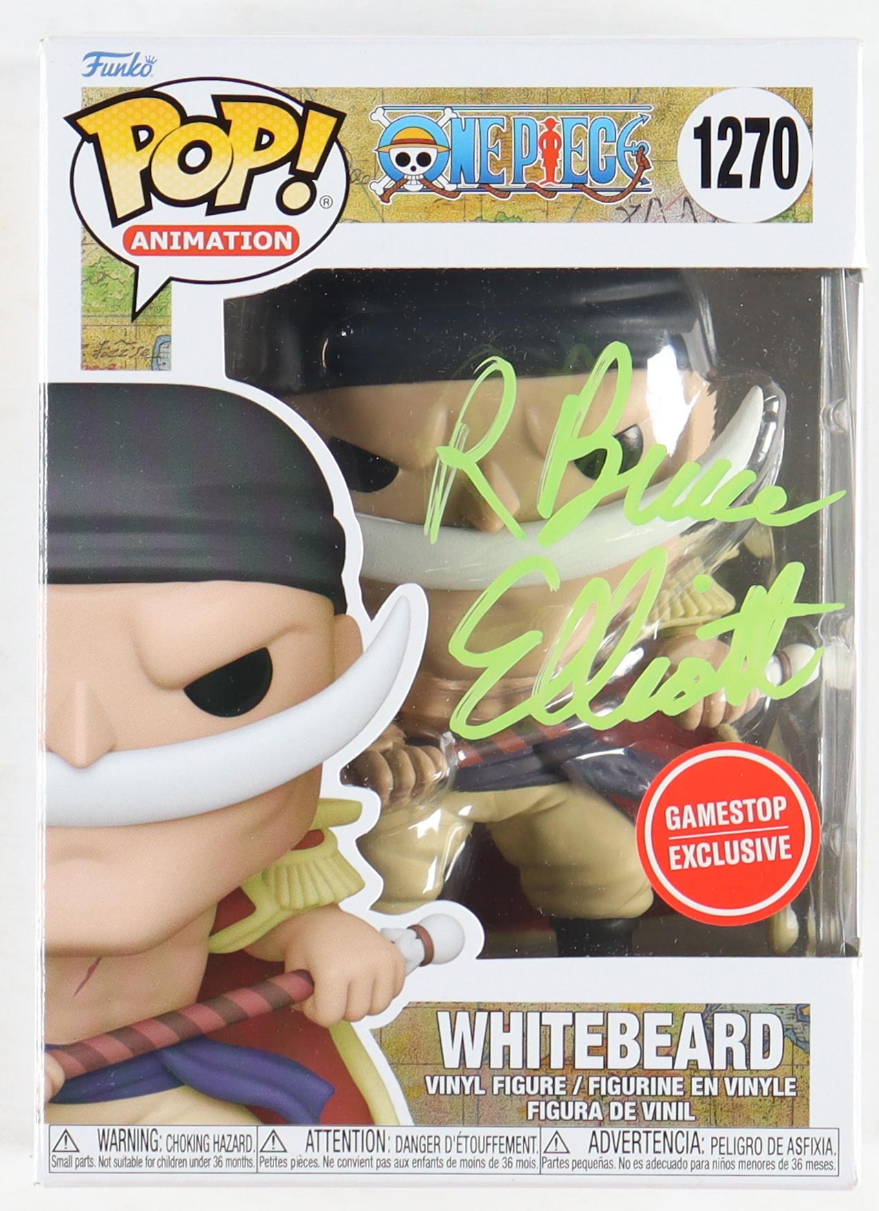 R. Bruce Elliott Signed "One Piece" #1270 Whitebeard Funko Pop! Vinyl Figure (JSA) at PristineAuction.com R. Bruce Elliott Signed "One Piece" #1270 Whitebeard Funko Pop! Vinyl Figure (JSA) at PristineAuction.com