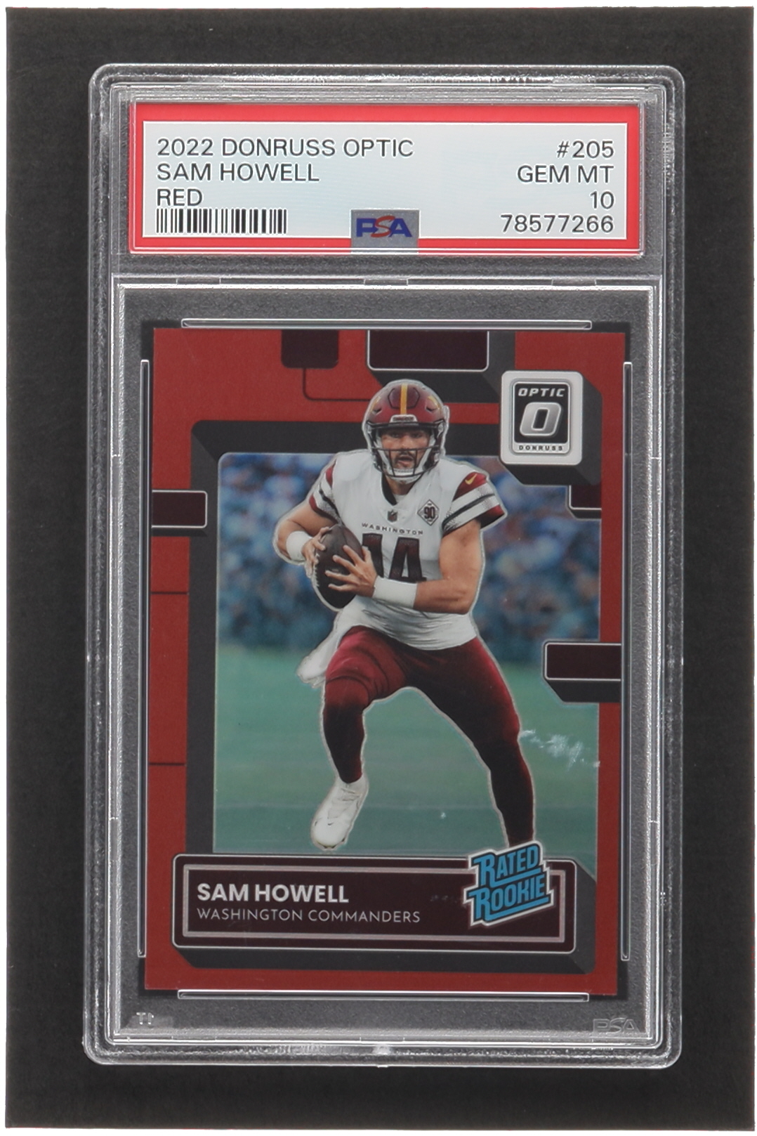 Sam Howell 2022 Donruss Optic Red #205 RR RC #86/99 (PSA 10) at PristineAuction.com Sam Howell 2022 Donruss Optic Red #205 RR RC #86/99 (PSA 10) at PristineAuction.com