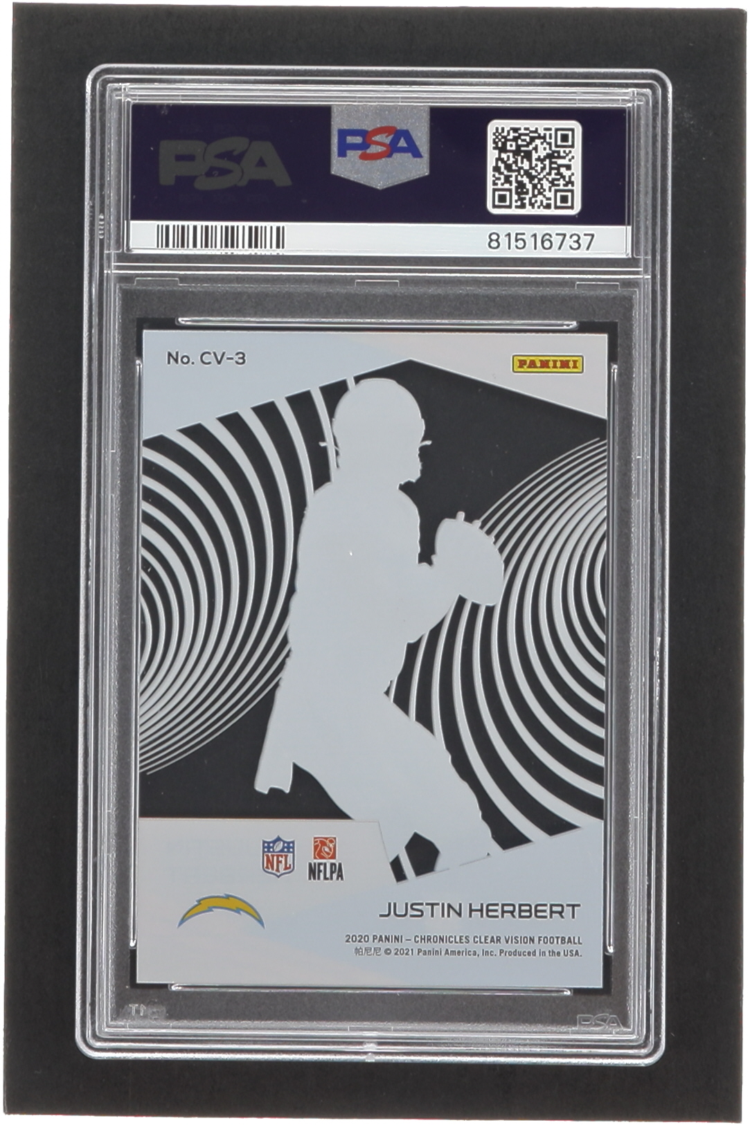 Justin Herbert 2020 Panini Clear Vision Rookies #3 RC (PSA 9) at PristineAuction.com Justin Herbert 2020 Panini Clear Vision Rookies #3 RC (PSA 9) at PristineAuction.com