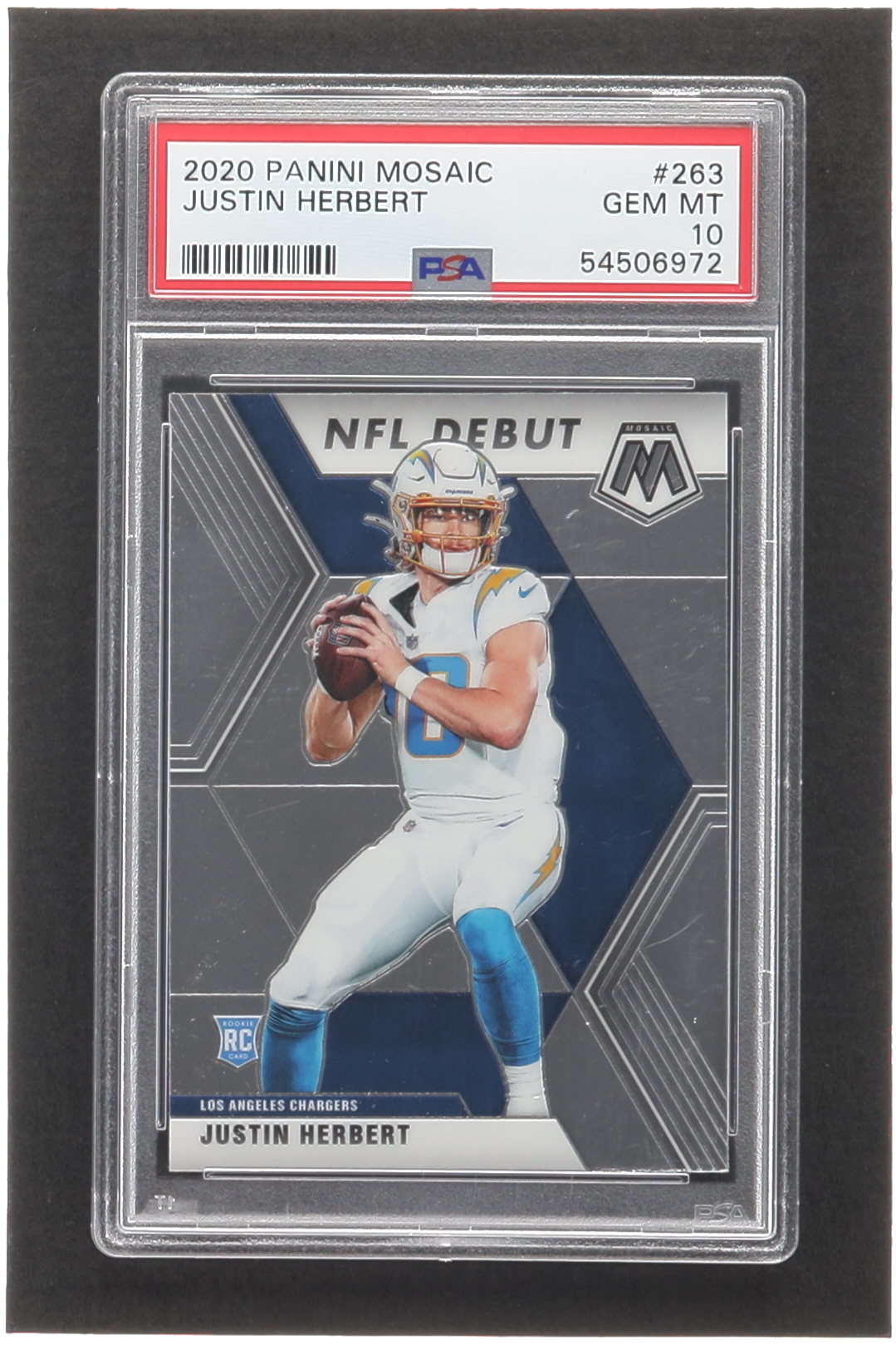 Justin Herbert 2020 Panini Mosaic #263 DEB RC (PSA 10) at PristineAuction.com Justin Herbert 2020 Panini Mosaic #263 DEB RC (PSA 10) at PristineAuction.com