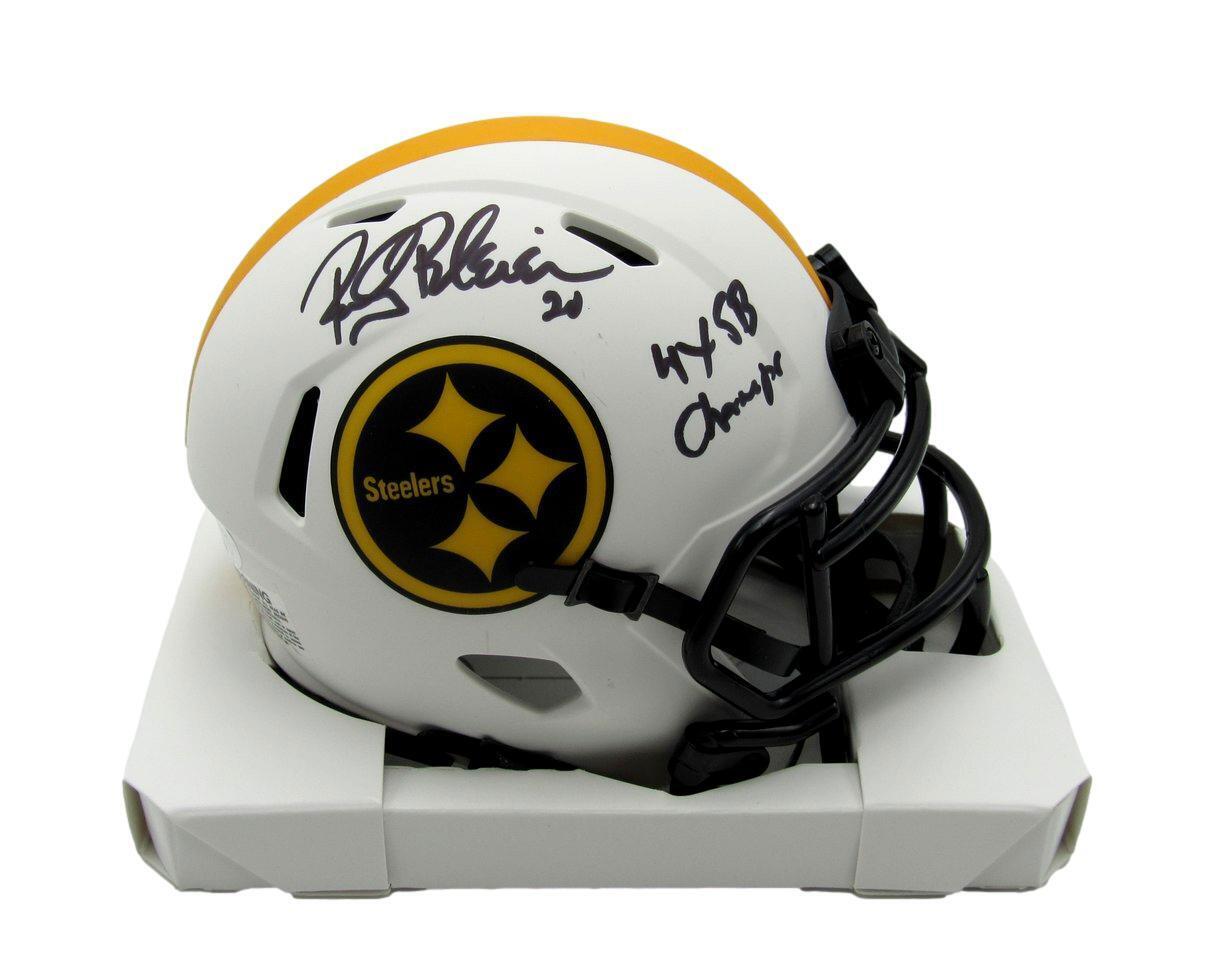 Rocky Bleier Signed Steelers Lunar Eclipse Alternate Speed Mini Helmet Inscribed "4X SB Champs" (JSA) at PristineAuction.com Rocky Bleier Signed Steelers Lunar Eclipse Alternate Speed Mini Helmet Inscribed "4X SB Champs" (JSA) at PristineAuction.com