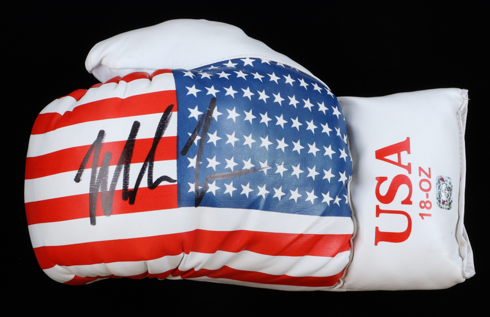 Mike Tyson Signed Set of (2) USA Red, White & Blue Boxing Glove (Tyson) at PristineAuction.com Mike Tyson Signed Set of (2) USA Red, White & Blue Boxing Glove (Tyson) at PristineAuction.com