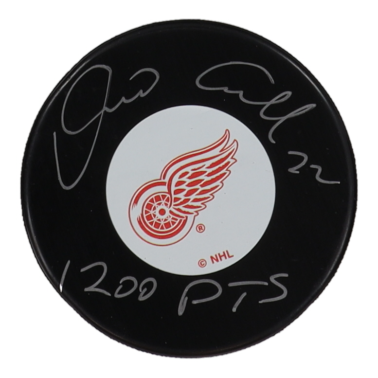 Dino Ciccarelli Signed Red Wings Logo Hockey Puck Inscribed "1200 PTS" (COJO) at PristineAuction.com Dino Ciccarelli Signed Red Wings Logo Hockey Puck Inscribed "1200 PTS" (COJO) at PristineAuction.com