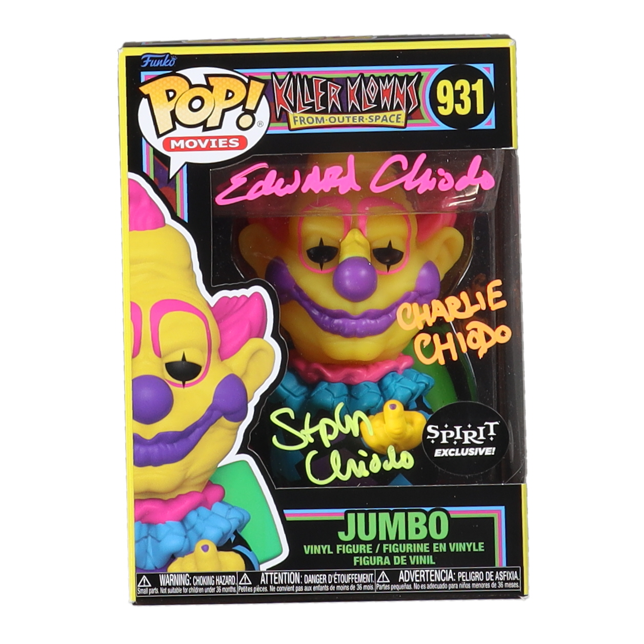 Stephen Chiodo, Charlie Chiodo & Edward Chiodo Signed "Killer Klowns from Outer Space" #931 Jumbo Funko Pop! Vinyl Figure (JSA) at PristineAuction.com Stephen Chiodo, Charlie Chiodo & Edward Chiodo Signed "Killer Klowns from Outer Space" #931 Jumbo Funko Pop! Vinyl Figure (JSA) at PristineAuction.com