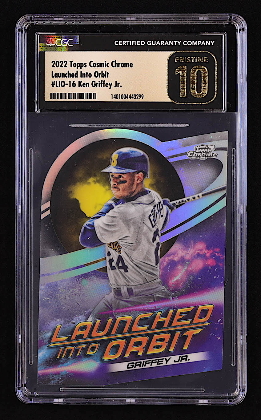 Ken Griffey Jr. 2022 Topps Cosmic Chrome Launched Into Orbit #LIO16 (CGC 10) at PristineAuction.com Ken Griffey Jr. 2022 Topps Cosmic Chrome Launched Into Orbit #LIO16 (CGC 10) at PristineAuction.com