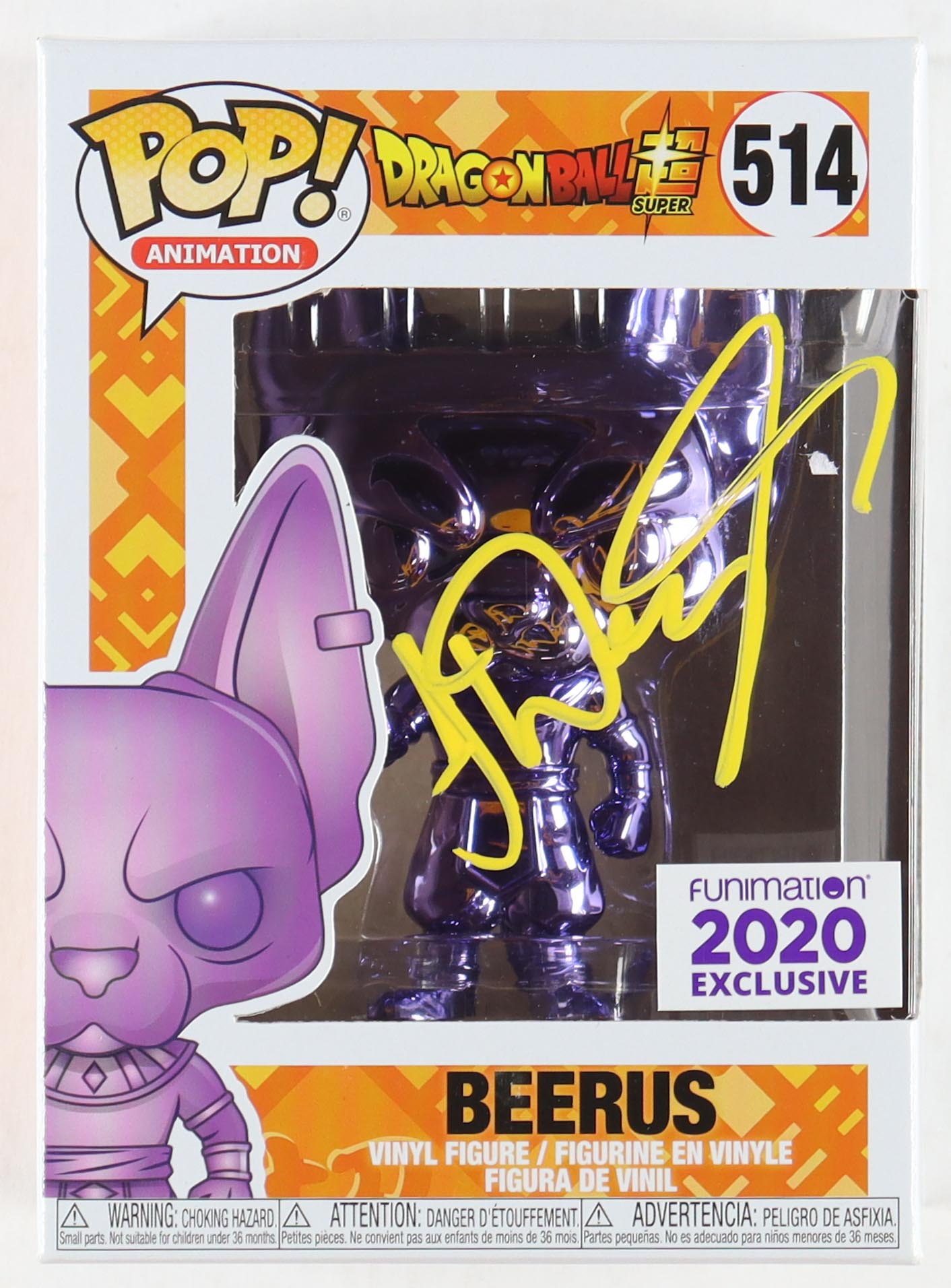 Jason Douglas Signed "Dragonball Super" #514 Beerus Funko Pop! Vinyl Figure (JSA) at PristineAuction.com Jason Douglas Signed "Dragonball Super" #514 Beerus Funko Pop! Vinyl Figure (JSA) at PristineAuction.com
