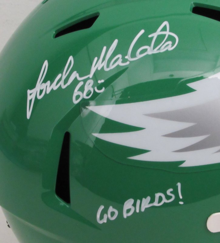 Jordan Mailata Signed Eagles Full-Size Throwback Speed Helmet Inscribed "Go Birds!" (JSA) at PristineAuction.com Jordan Mailata Signed Eagles Full-Size Throwback Speed Helmet Inscribed "Go Birds!" (JSA) at PristineAuction.com