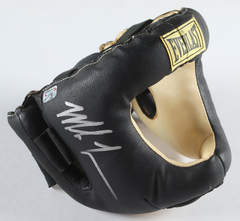 Mike Tyson Signed Everlast Leather Boxing Professional Headgear with