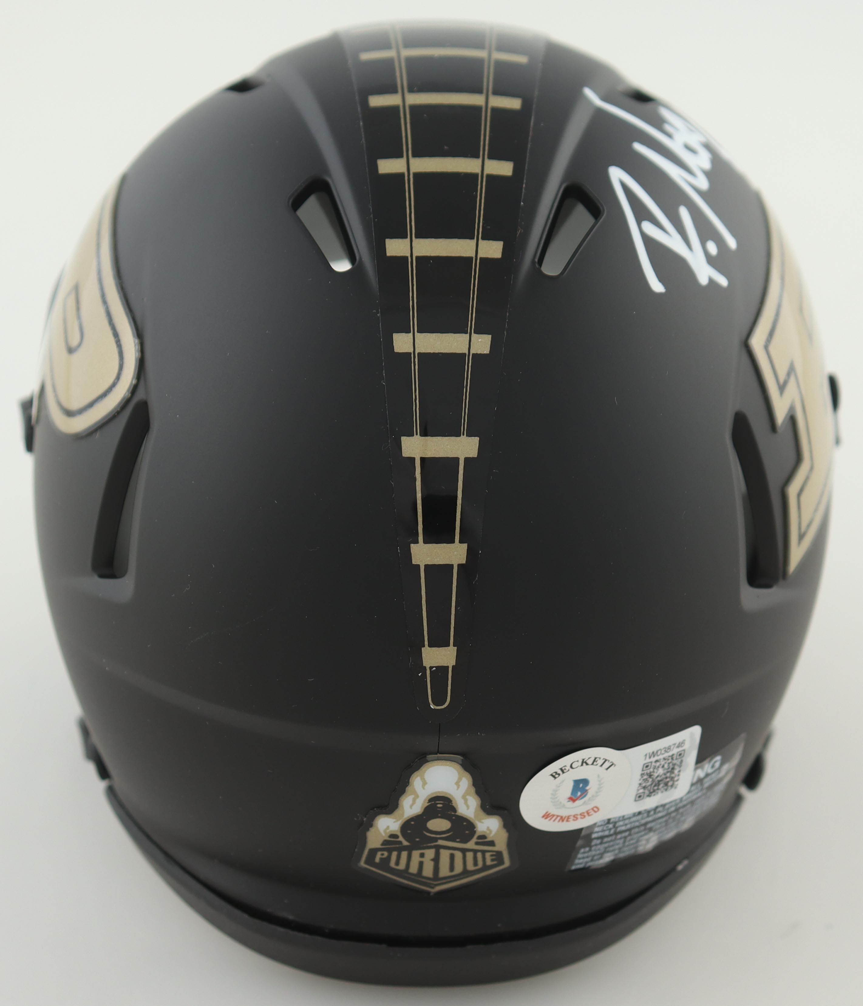 Raheem Mostert Signed Purdue Boilermakers Matte Black Speed Mini Helmet (Beckett) at PristineAuction.com Raheem Mostert Signed Purdue Boilermakers Matte Black Speed Mini Helmet (Beckett) at PristineAuction.com