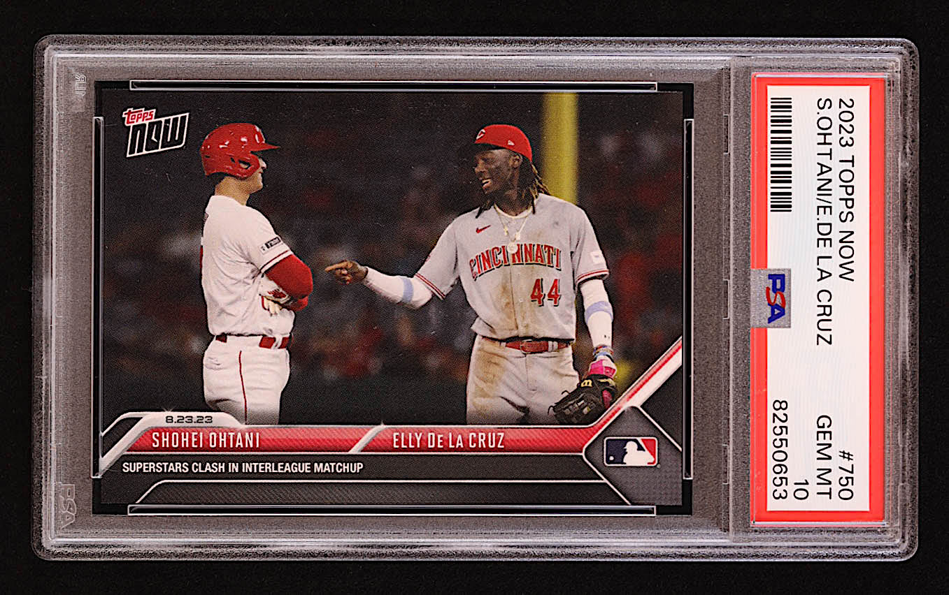 Shohei Ohtani / Elly De La Cruz 2023 Topps Now #750 (PSA 10) at PristineAuction.com Shohei Ohtani / Elly De La Cruz 2023 Topps Now #750 (PSA 10) at PristineAuction.com