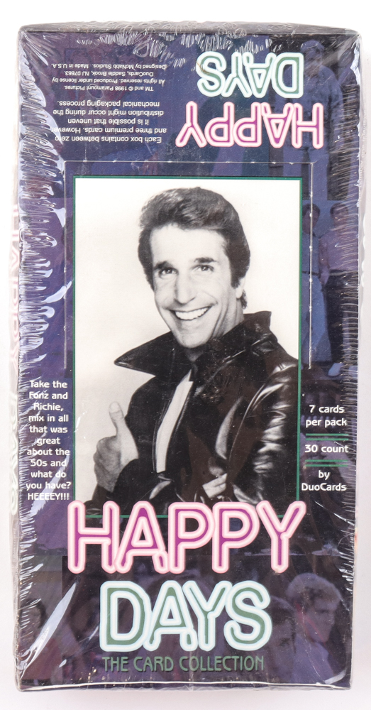 1998 DuoCards Happy Days The Card Collection Hobby Box With (30) Packs at PristineAuction.com 1998 DuoCards Happy Days The Card Collection Hobby Box With (30) Packs at PristineAuction.com