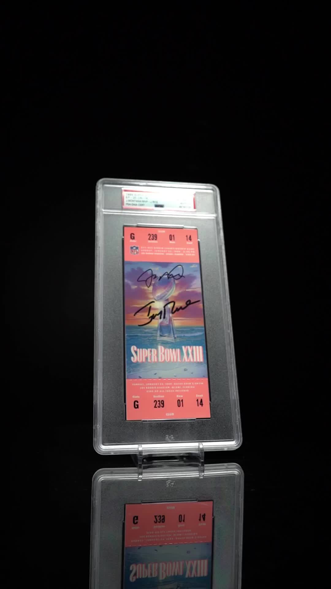 Joe Montana & Jerry Rice Signed 1989 Super Bowl XXIII Full Authentic Ticket (PSA | Autograph Graded 10) at PristineAuction.com