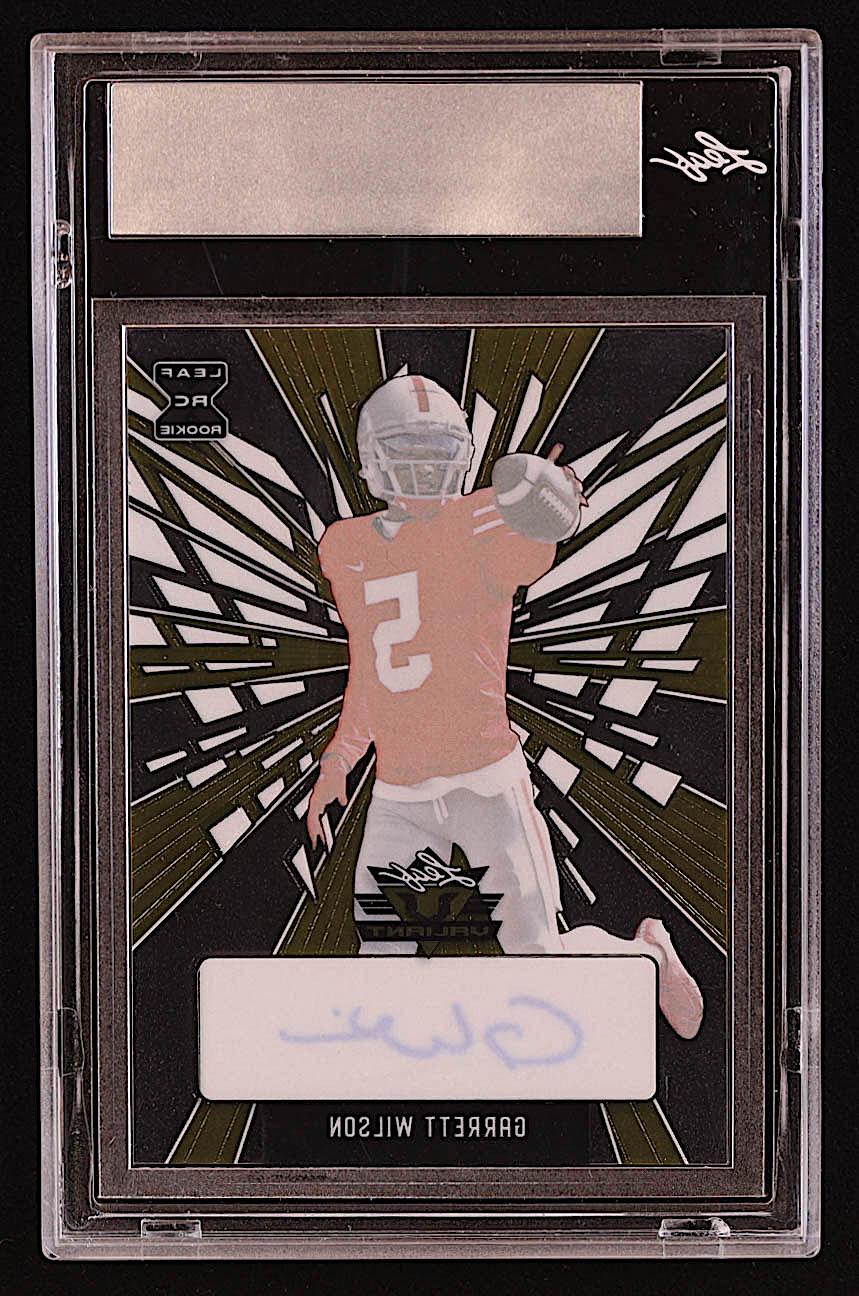 Garrett Wilson 2022 Leaf Valiant Autograph Clear Gold Pre-Production Proof #NNO #1/1 (Leaf) at PristineAuction.com Garrett Wilson 2022 Leaf Valiant Autograph Clear Gold Pre-Production Proof #NNO #1/1 (Leaf) at PristineAuction.com