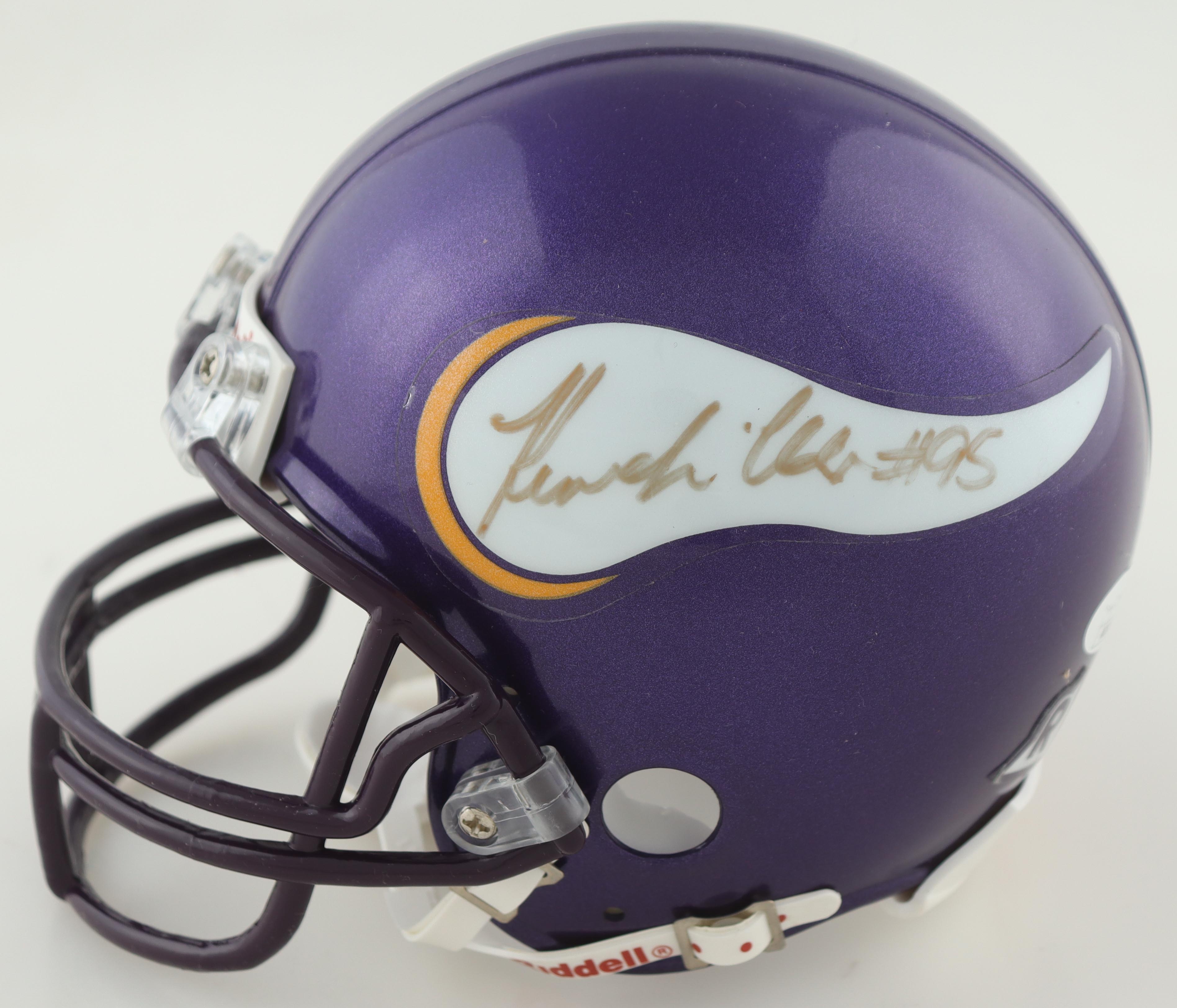 Carl Eller & Keneche Udeze Signed Vikings Mini Helmet Inscribed "HOF 04" (JSA) at PristineAuction.com Carl Eller & Keneche Udeze Signed Vikings Mini Helmet Inscribed "HOF 04" (JSA) at PristineAuction.com
