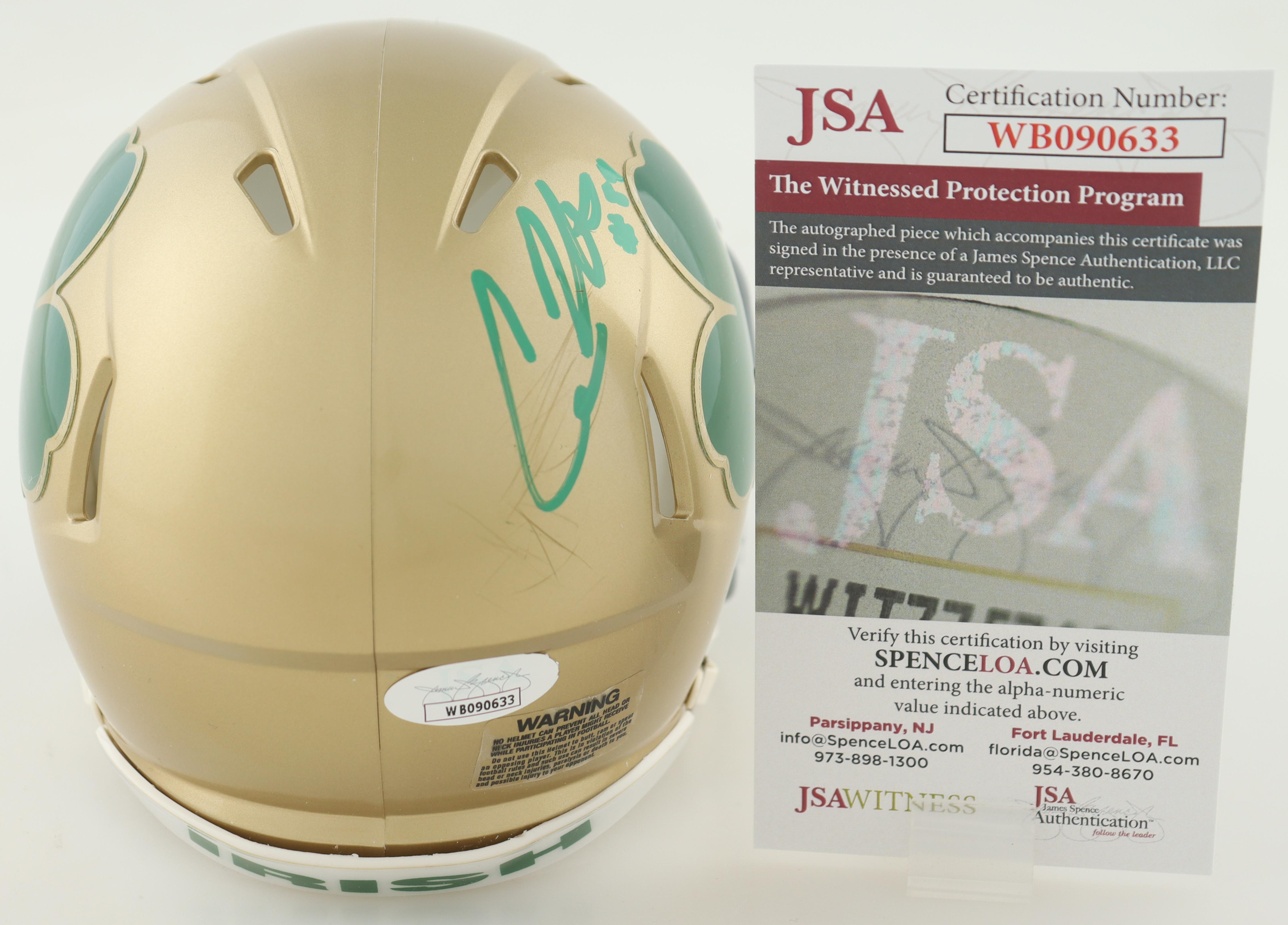 Cole Kmet Signed Notre Dame Fighting Irish Speed Mini Helmet (JSA) at PristineAuction.com Cole Kmet Signed Notre Dame Fighting Irish Speed Mini Helmet (JSA) at PristineAuction.com
