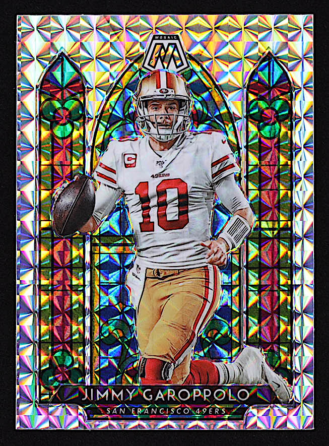 Jimmy Garoppolo 2020 Panini Mosaic Stained Glass #SG9 at PristineAuction.com Jimmy Garoppolo 2020 Panini Mosaic Stained Glass #SG9 at PristineAuction.com