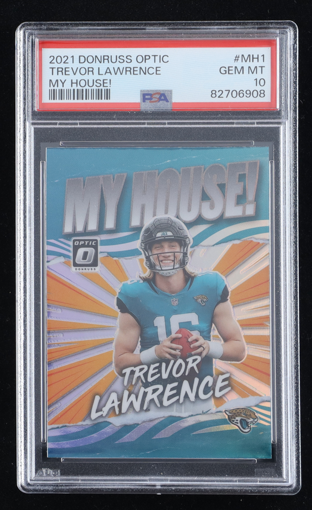 Trevor Lawrence 2021 Donruss Optic My House! #1 RC (PSA 10) at PristineAuction.com Trevor Lawrence 2021 Donruss Optic My House! #1 RC (PSA 10) at PristineAuction.com