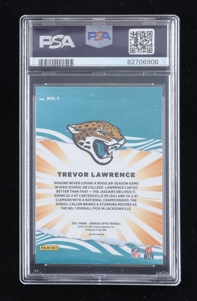 Trevor Lawrence 2021 Donruss Optic My House! #1 RC (PSA 10) at PristineAuction.com Trevor Lawrence 2021 Donruss Optic My House! #1 RC (PSA 10) at PristineAuction.com