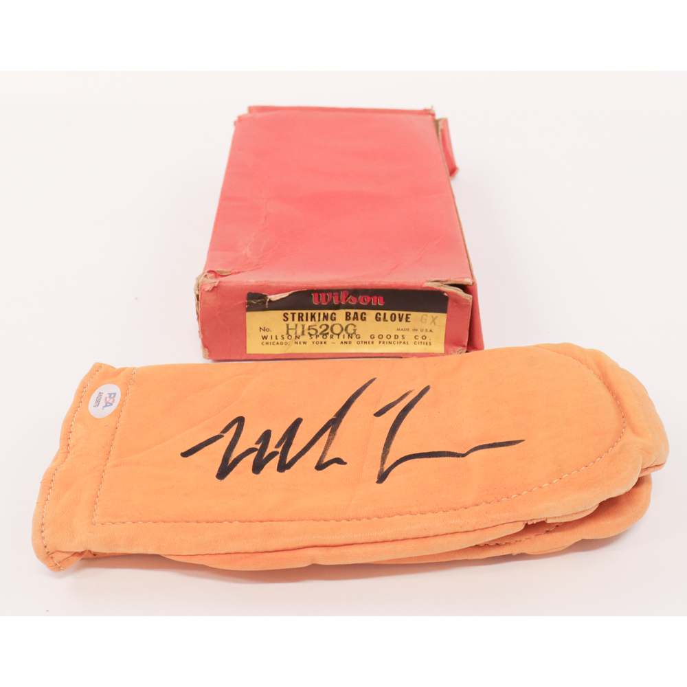 Mike Tyson Signed 1960s Vintage Wilson Leather Boxing Gloves With