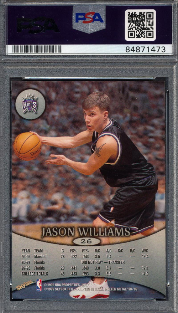 98-99 Skybox Jason Williams auto RC