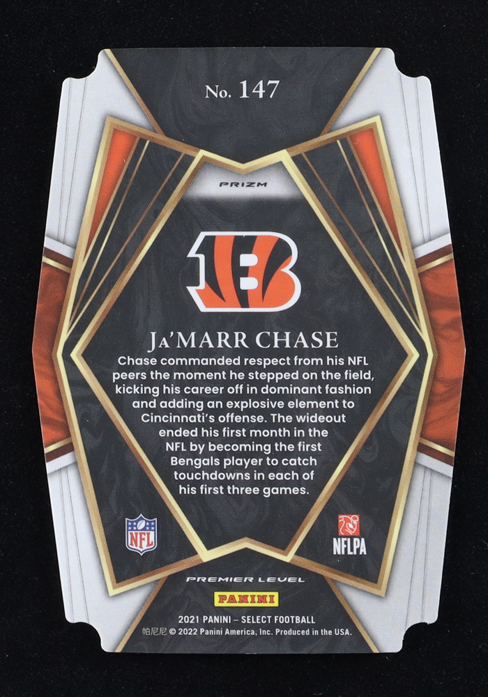 Ja'Marr Chase 2021 Select Prizm Silver Die Cut #147 RC at PristineAuction.com Ja'Marr Chase 2021 Select Prizm Silver Die Cut #147 RC at PristineAuction.com