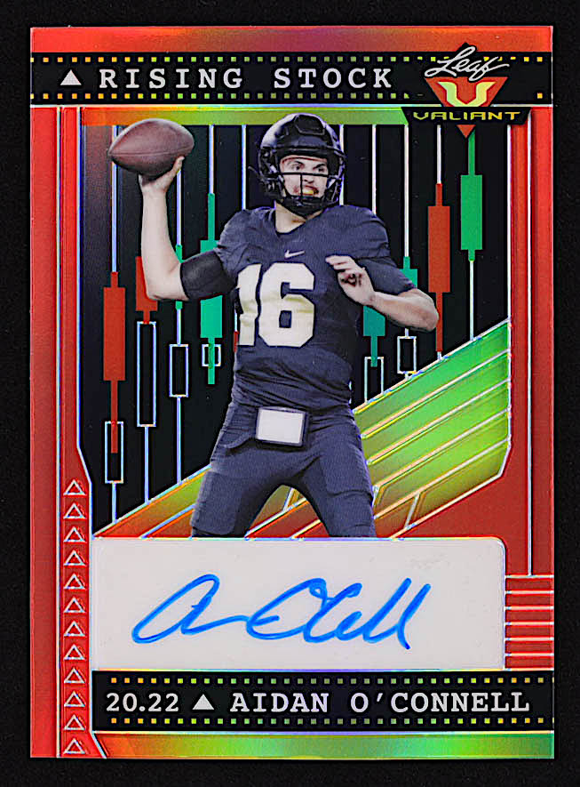 Aidan O'Connell 2022 Leaf Valiant Rising Stock Red #RSAO1 RC #1/6 at PristineAuction.com Aidan O'Connell 2022 Leaf Valiant Rising Stock Red #RSAO1 RC #1/6 at PristineAuction.com