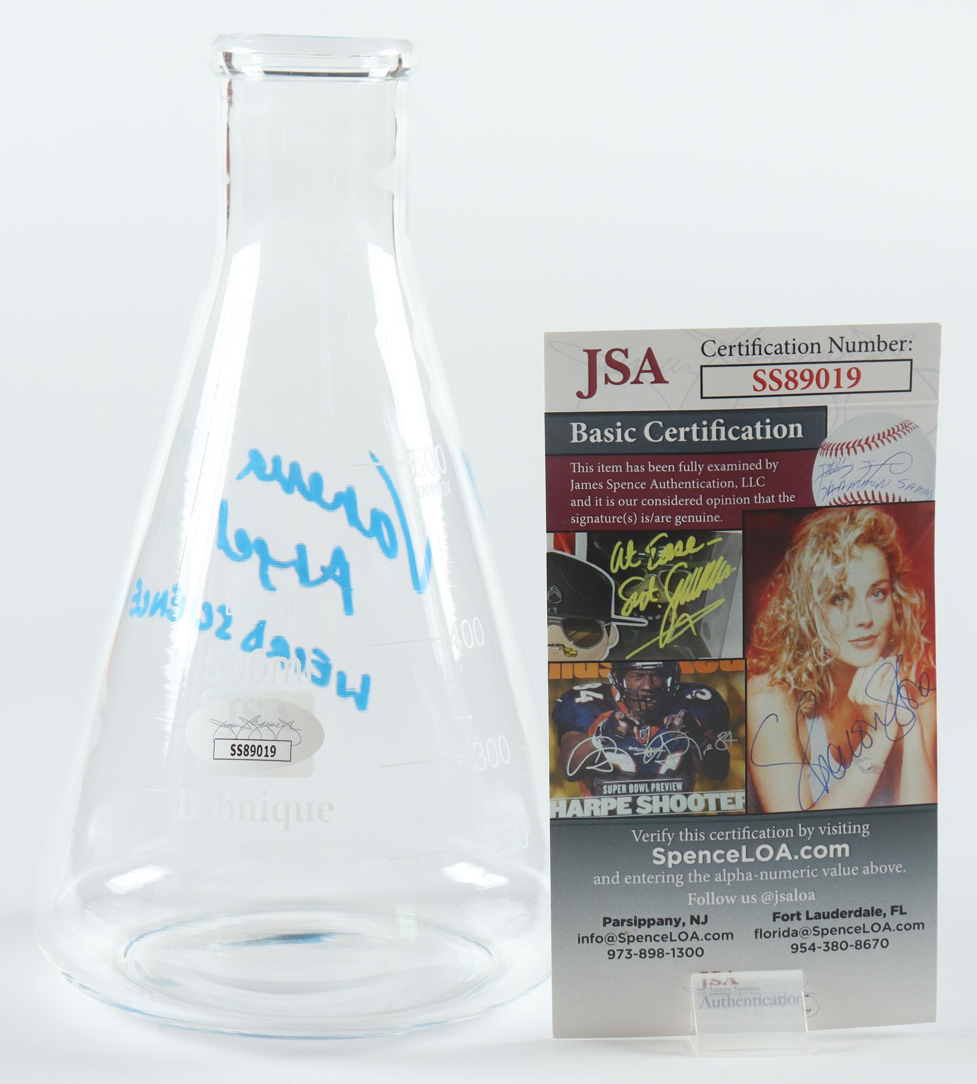 Vanessa Angel Signed Erlenmeyer Flask Inscribed "Weird Science" (JSA) at PristineAuction.com Vanessa Angel Signed Erlenmeyer Flask Inscribed "Weird Science" (JSA) at PristineAuction.com