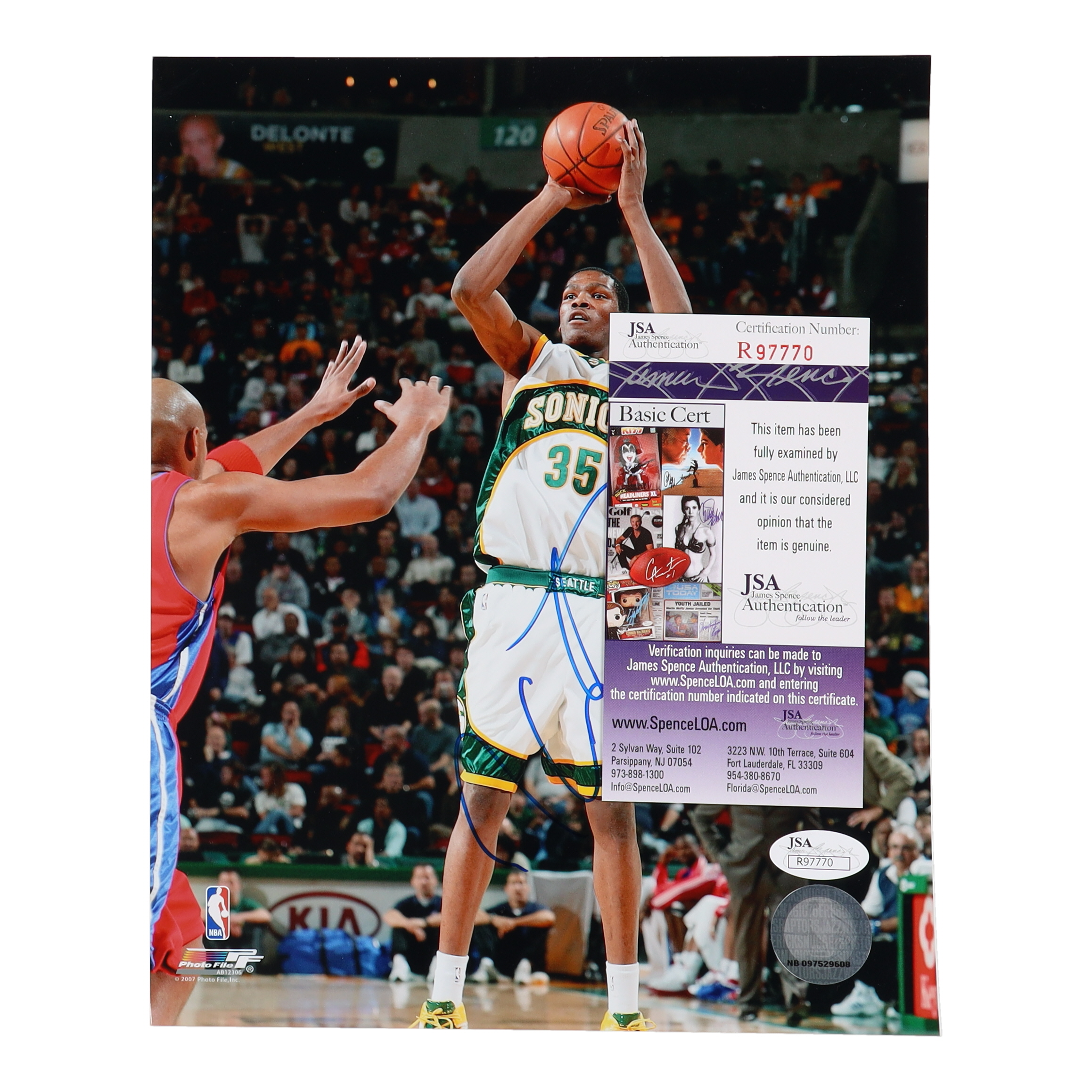 Kevin Durant Signed Super Sonics 8x10 Photo (JSA) at PristineAuction.com Kevin Durant Signed Super Sonics 8x10 Photo (JSA) at PristineAuction.com