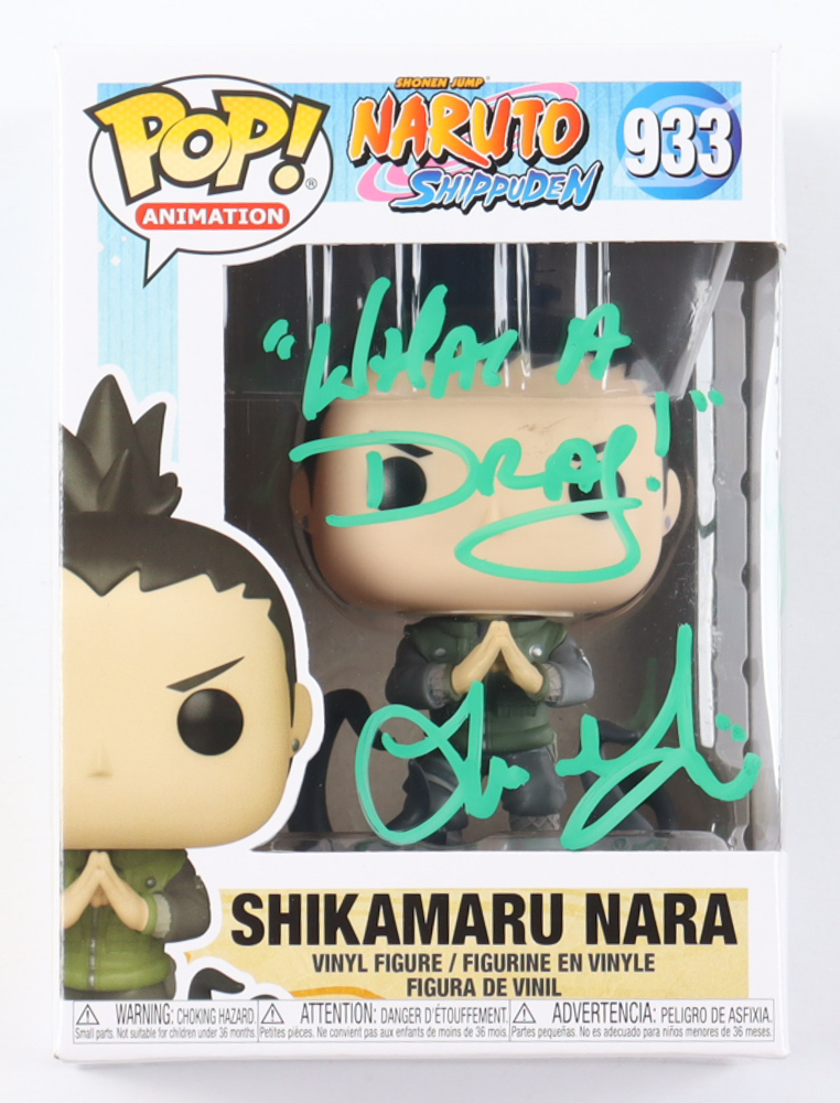 Tom Gibis Signed "Naruto Shippuden" #933 Shikamaru Nara Funko Pop! Vinyl Figure Inscribed "What A Drag" (JSA) at PristineAuction.com Tom Gibis Signed "Naruto Shippuden" #933 Shikamaru Nara Funko Pop! Vinyl Figure Inscribed "What A Drag" (JSA) at PristineAuction.com