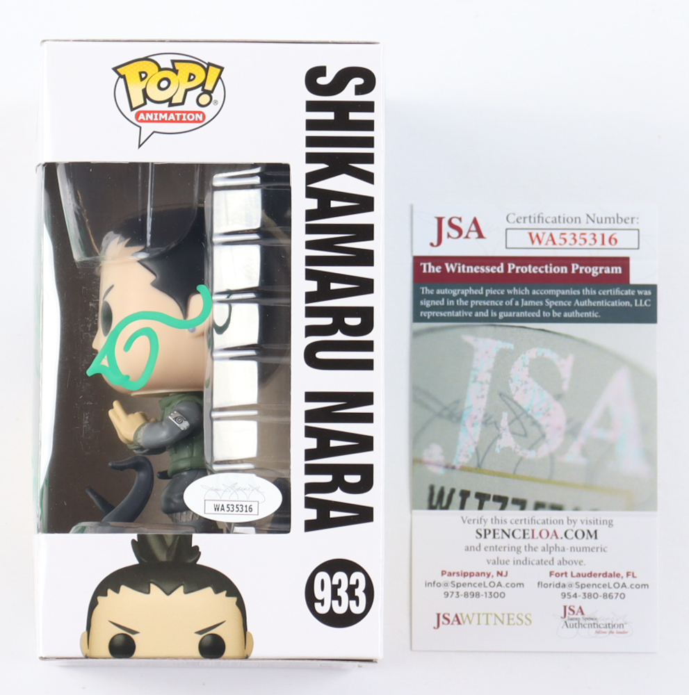 Tom Gibis Signed "Naruto Shippuden" #933 Shikamaru Nara Funko Pop! Vinyl Figure Inscribed "What A Drag" (JSA) at PristineAuction.com Tom Gibis Signed "Naruto Shippuden" #933 Shikamaru Nara Funko Pop! Vinyl Figure Inscribed "What A Drag" (JSA) at PristineAuction.com