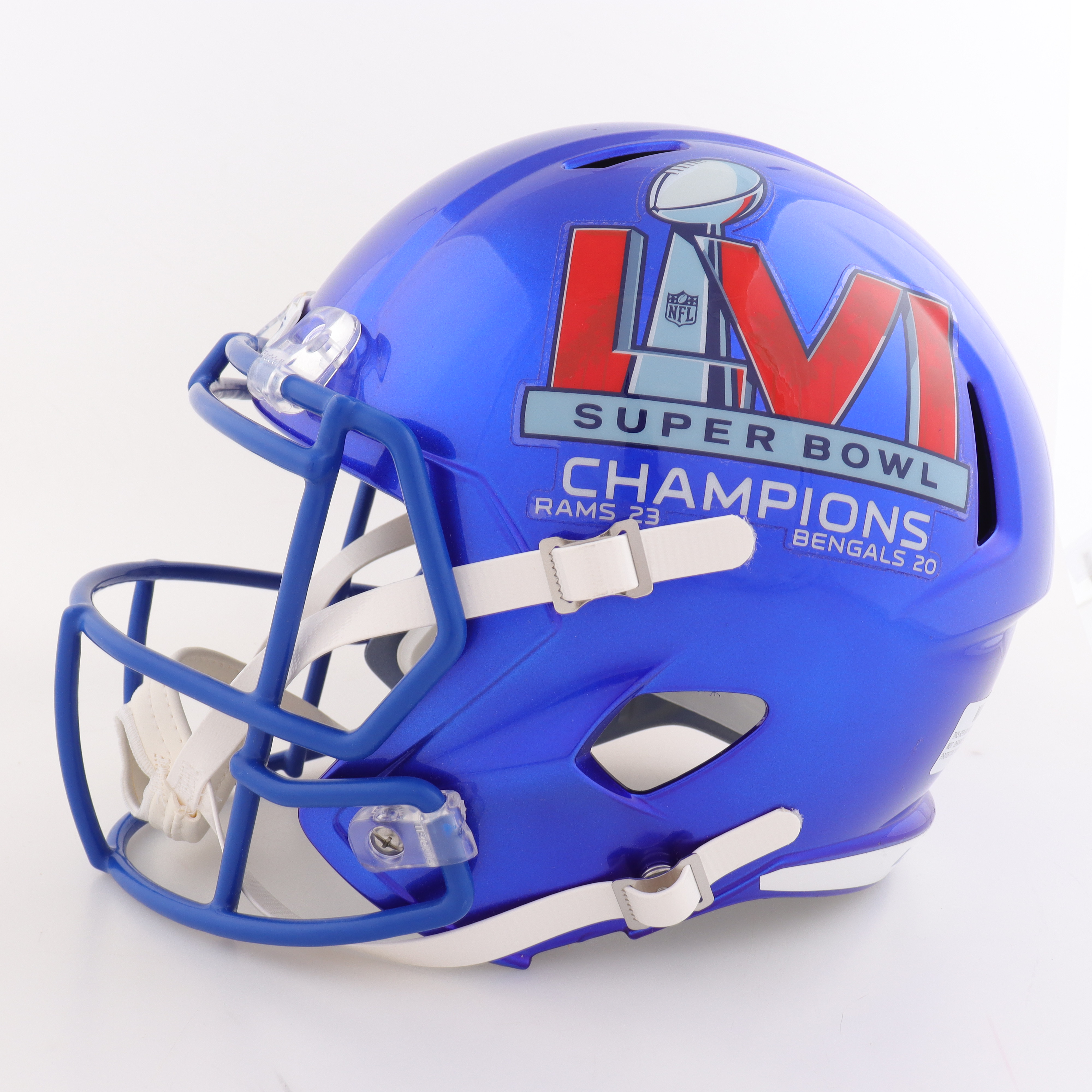 Matthew Stafford Signed Rams Super Bowl LVI Full-Size Speed Helmet Inscribed "SB LVI Champs" (Fanatics) at PristineAuction.com Matthew Stafford Signed Rams Super Bowl LVI Full-Size Speed Helmet Inscribed "SB LVI Champs" (Fanatics) at PristineAuction.com