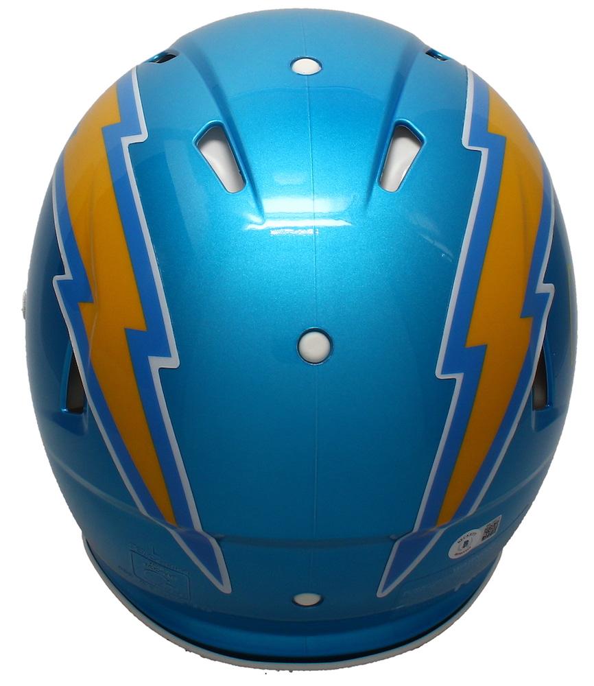 Justin Herbert Signed Chargers Full-Size Authentic On-Field Flash Alternate Speed Helmet Inscribed "2020 NFL Rookie of the Year" with Visor (Beckett) at PristineAuction.com Justin Herbert Signed Chargers Full-Size Authentic On-Field Flash Alternate Speed Helmet Inscribed "2020 NFL Rookie of the Year" with Visor (Beckett) at PristineAuction.com