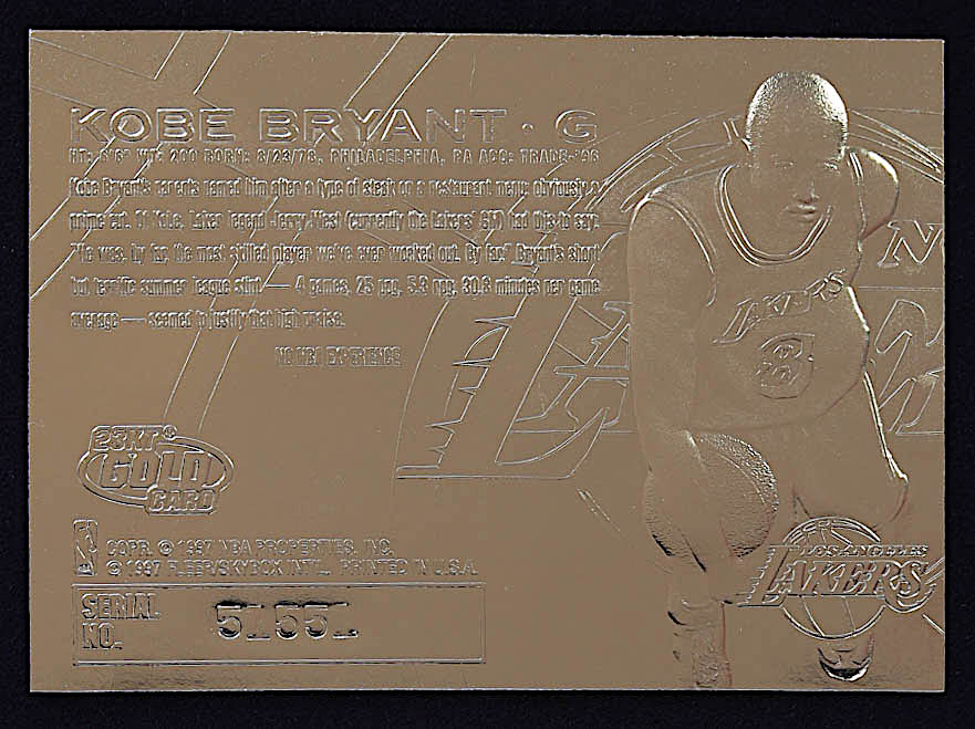 Kobe Bryant 1996-97 Fleer Purple Signature 23Kt Gold RC #51551 at PristineAuction.com Kobe Bryant 1996-97 Fleer Purple Signature 23Kt Gold RC #51551 at PristineAuction.com