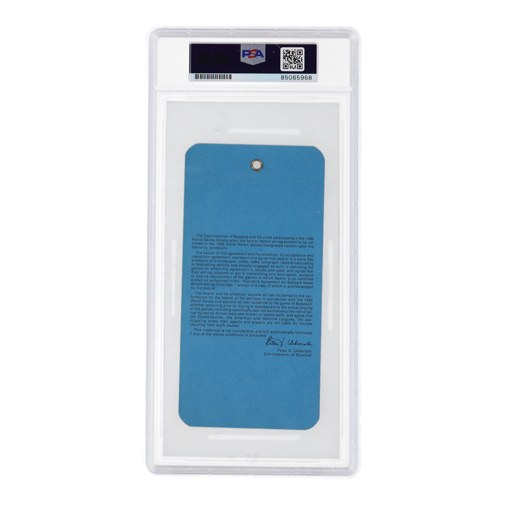 Darryl Strawberry & Dwight Gooden Signed 1986 World Series Media Ticket Inscribed "86 WS Champs" (PSA) at PristineAuction.com Darryl Strawberry & Dwight Gooden Signed 1986 World Series Media Ticket Inscribed "86 WS Champs" (PSA) at PristineAuction.com